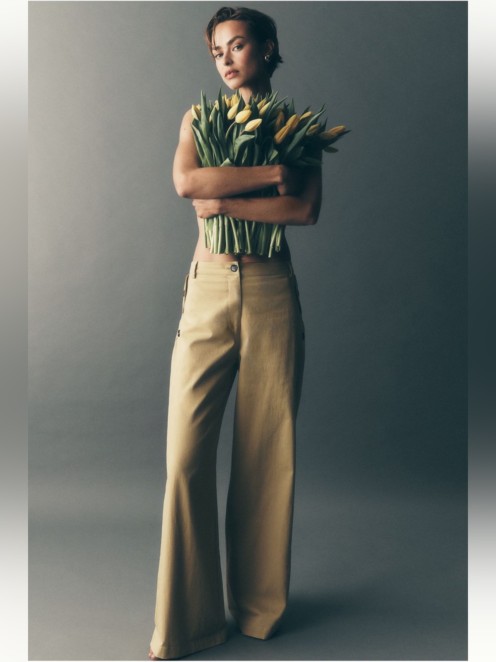 Maeve- Button-Pocket Wide-Leg Pants | Anthropologie ( Citron) S - Picture 2 of 6